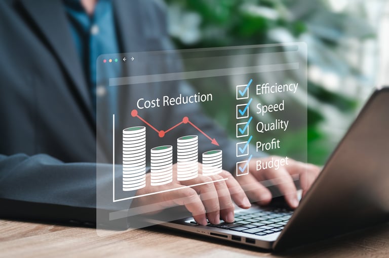 Management strategy plan, Cost optimization, Quality performance management concept