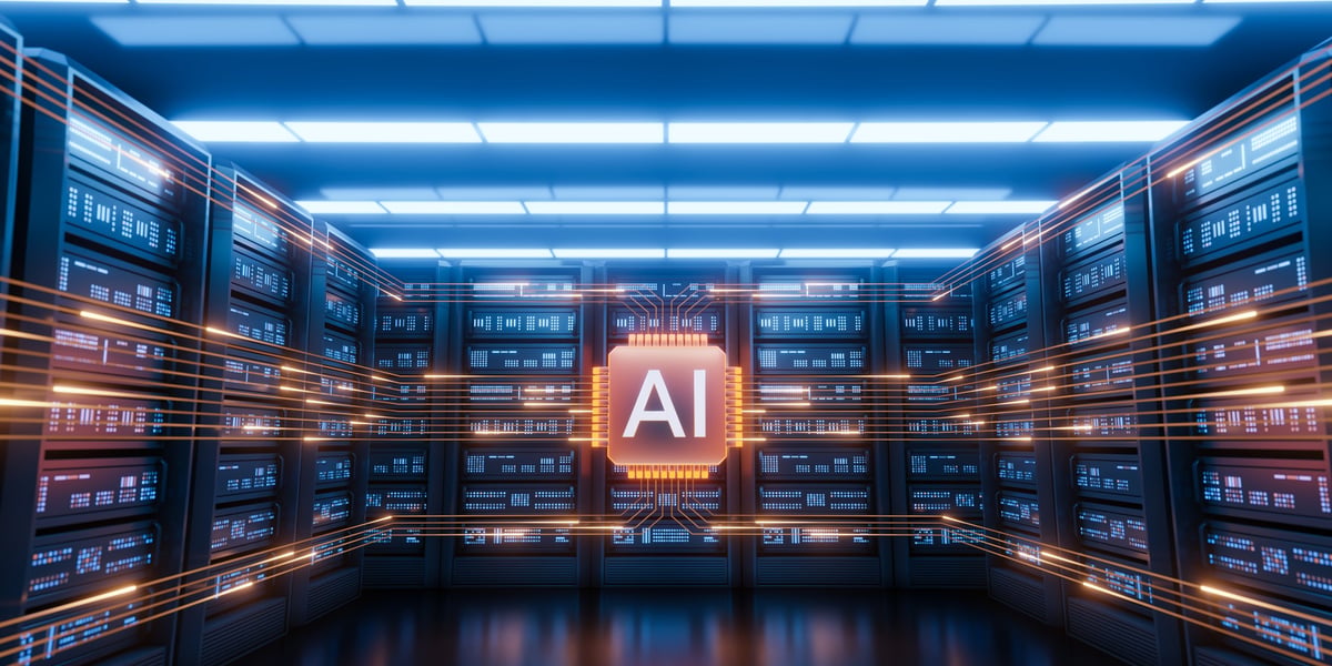 Futuristic AI infrastructure concept