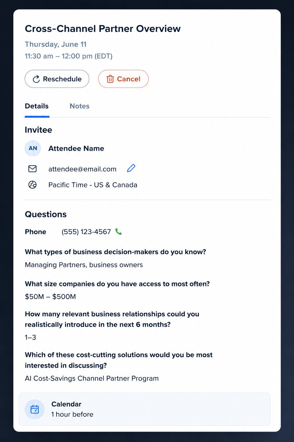 Optnx scheduled appointment form sample